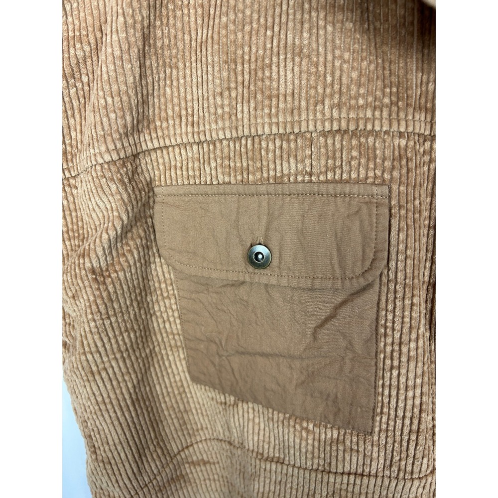 Brown Corduroy Cropped Jacket Saltwater Luxe Sand Western Boho Utility Small - Picture 4 of 7